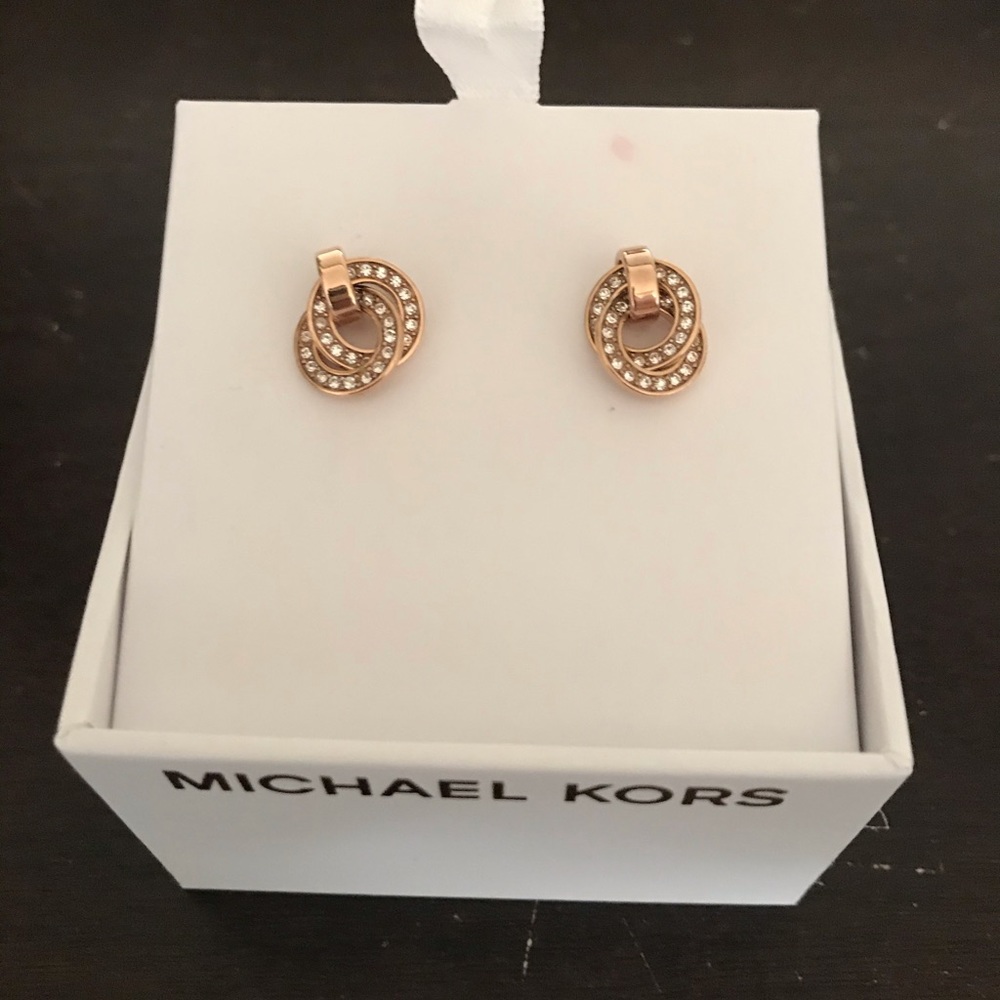 Michael Kors earrings- plated rose gold